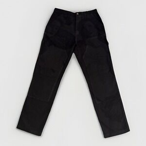 Stussy Venus Double  Knee Workgear Y2K Black 100% Cotton Work Pants  Size 29